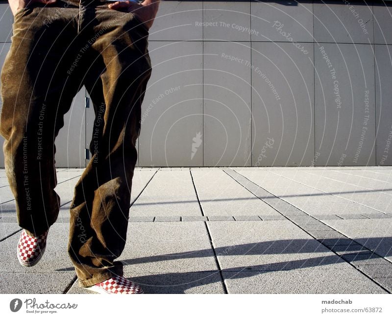 TASCHENBILLARD | walk person legs run city fashion person Pants Brown Relaxation Industrial district Human being University & College student