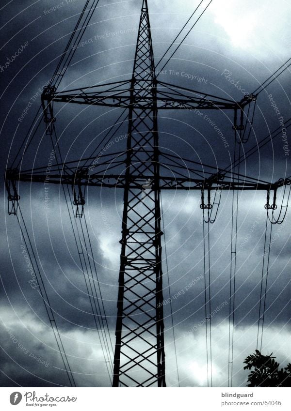 100 thousand volts Electricity pylon Antenna Energy industry Electrical equipment Transmission lines High voltage power line Avaricious Clouds Steel