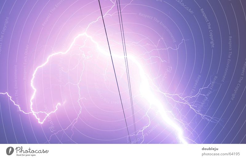 lightning shot Lightning Snapshot Night Electricity Sky Evening power line Energy industry