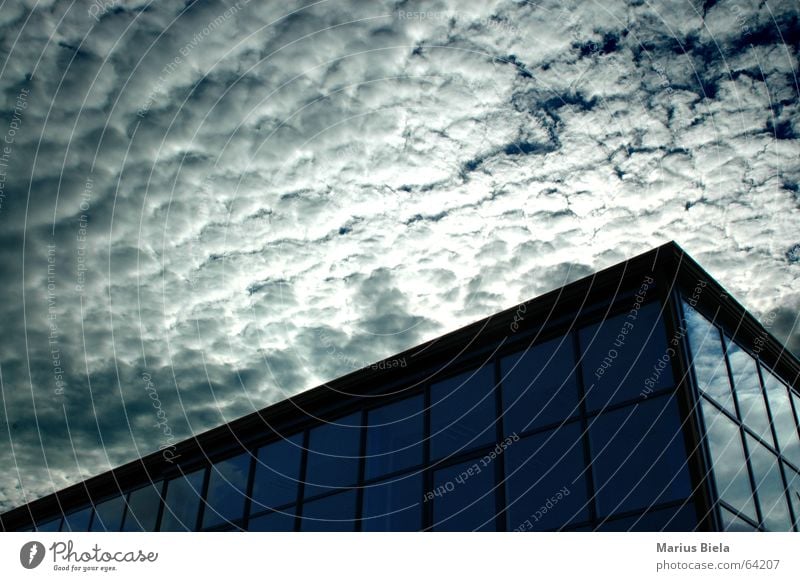 cloud cut Clouds Building High-rise Sky Reflection Mirror Window UFO Dark mars attacks armageddon nikonic d70