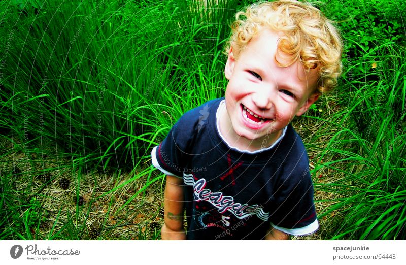 Justus Child Toddler Playground Grass Green Brash Nature Joy Boy (child) Schoolchild Wild animal Blue
