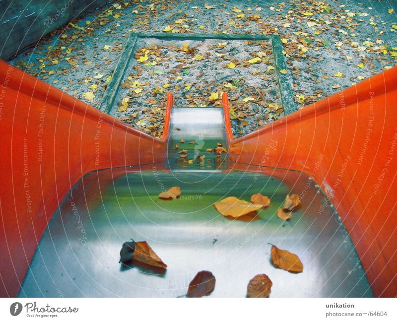 Slide geometry Playground Autumn Leaf Red Loneliness Geometry Orange Sadness