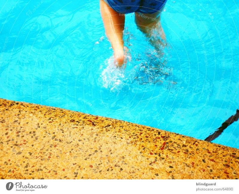 Children's fun in the cool water ... Swimming pool Pool border Fresh Summer Refreshment Refrigeration Wet Leisure and hobbies Vacation & Travel Swimming trunks