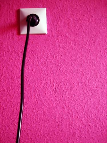 PLUG INTO MAGENTA LOVE | pink pink clean graphic socket outlet Lifestyle Style Wallpaper Energy industry Cable Technology Wall (barrier) Wall (building) Violet