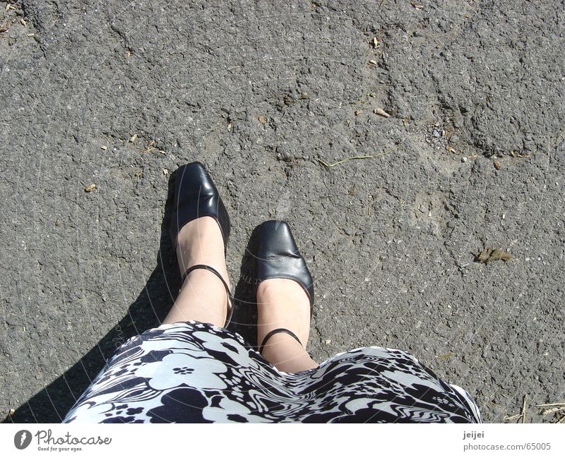 feet Footwear Asphalt Going Stand Black White Under Large Feet skirt Street Stone Lanes & trails To hold on Shadow Hollow Noble Elegant
