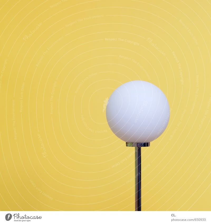 cultivated boredom Living or residing Flat (apartment) Interior design Lamp Room Esthetic Simple Bright Round Yellow White Orderliness Thrifty Energy Idea