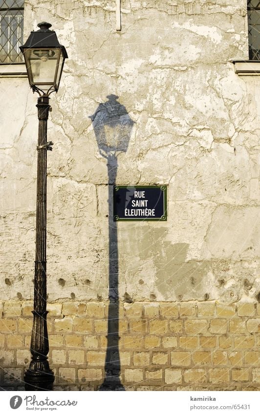 rue something Lantern Light Wall (building) Electric bulb Paris France Moon and Evening Street Lamp