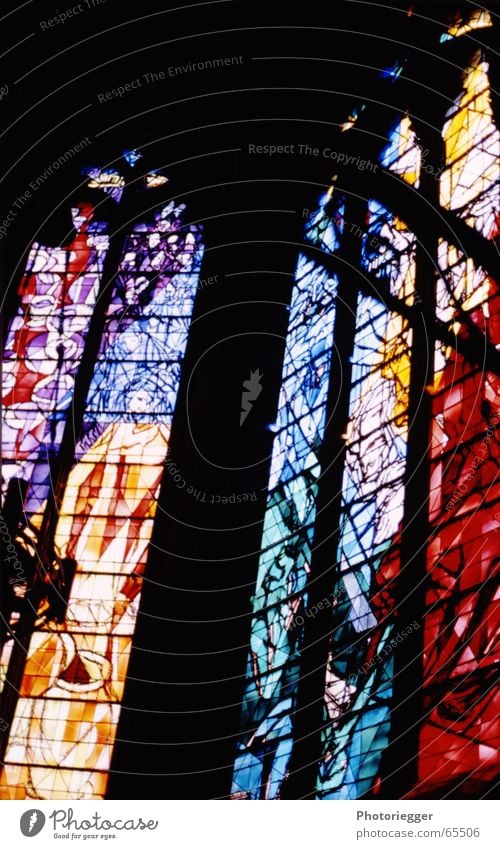 ...enlightening... Church window Red Yellow Green Window Cathedral lead glazing Blue metz chagall Multicoloured Colour
