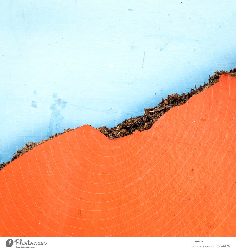 particle board Design Wall (barrier) Wall (building) Wood Line Old Simple Broken Orange Colour Silicate mineral Light blue Background picture Colour photo