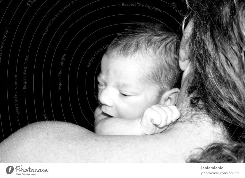 Father & Son Baby Child Birth Safety (feeling of) Shoulder Near Carrying