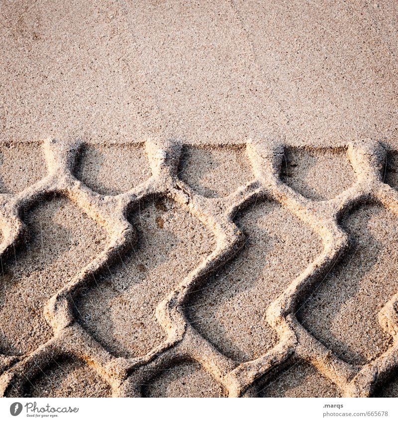 Sand in the gearbox Work and employment Construction site Tracks Imprint Skid marks Build Driving Change Colour photo Exterior shot Detail Abstract Pattern