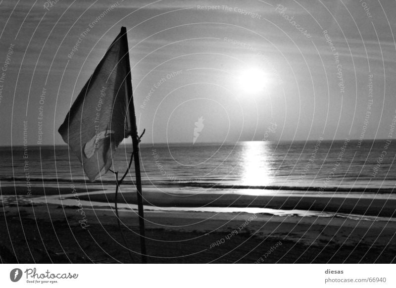 Peace at 7 in the morning Beach Sunrise Ocean Flag Morning Calm Hope Dawn Think