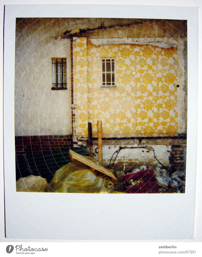 Polaroid IV House (Residential Structure) Dismantling Wallpaper Window Clouds Meadow Agriculture Sky