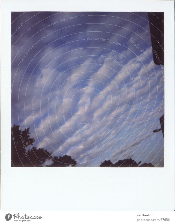 Polaroid VII Clouds Cumulus Sky Blue Tilt Cloud pattern Clouds in the sky Diagonal Cloud cover Atmosphere Cloud field