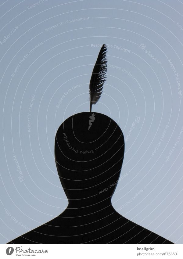 city Indian Human being Masculine Man Adults Head 1 Art Sculpture Feather Exceptional Uniqueness Above Gray Black Emotions Joy Idea Inspiration Creativity