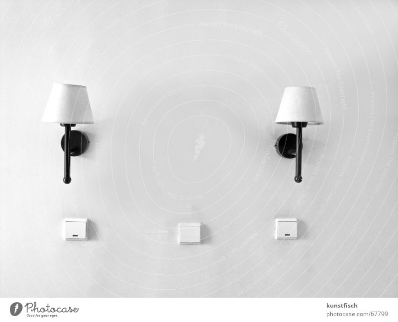 clinically white Vacation & Travel Hotel room Room Light Lamp 2 Lampshade Switch 3 Bracket Black White bedroom In pairs