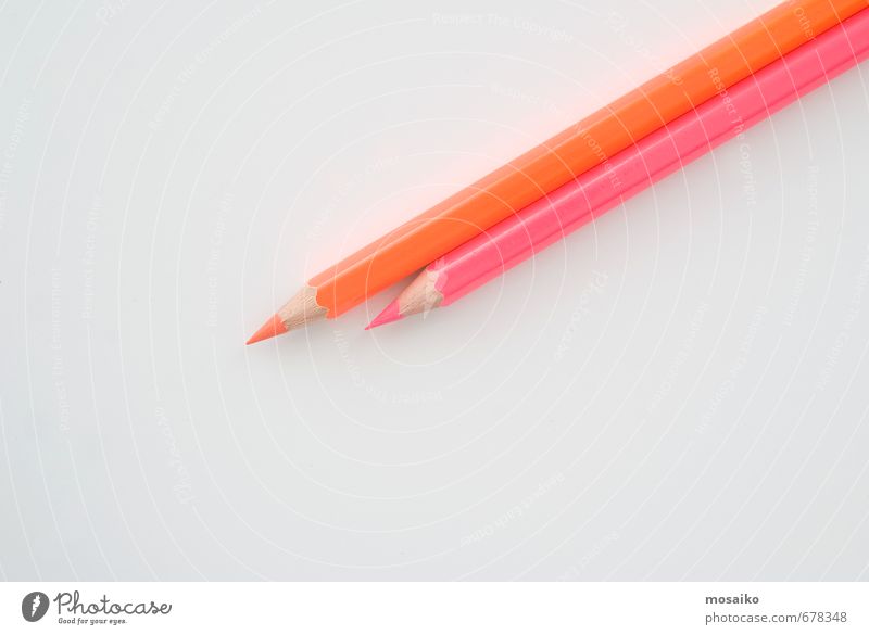 pencils Education Child School Study Work and employment Profession Office work Business Company Career Orange Pink Design Diagonal Writing utensil Pencil Text