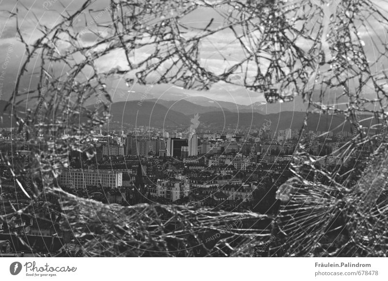 outlook. Grenoble France Alps Town Downtown Outskirts Skyline High-rise Tunnel Window Looking Far-off places Large Point Fear of heights Chaos Loneliness