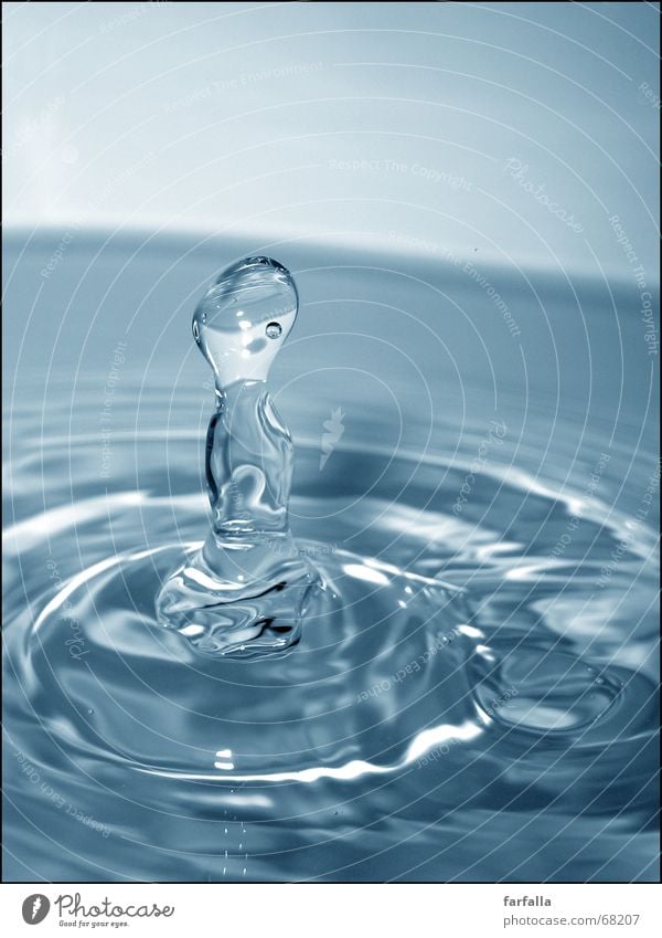 water drops Drops of water Wet Fresh Refreshment Cold Water Blue short moment Clarity Snapshot