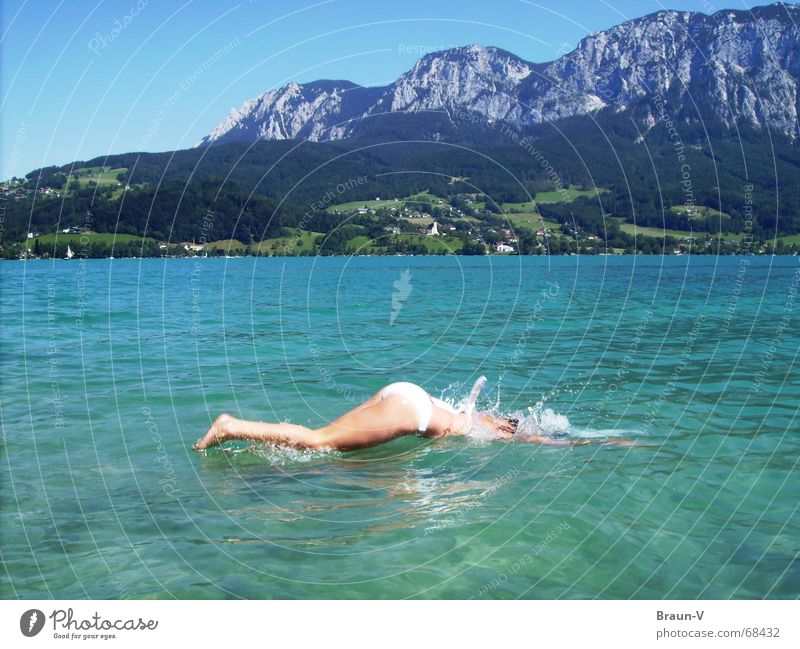 Platscher =D Summer Lake Bikini Jump Water Mountain Legs Back Swimming & Bathing