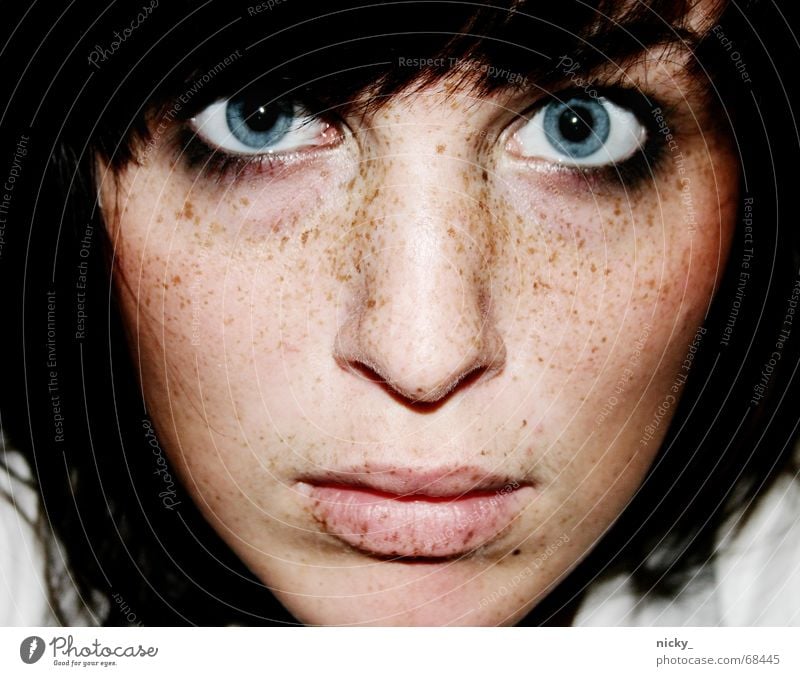 is obvious. Woman Self portrait Cheek Freckles Lips Hardcore Empty Ocean Deep face me Colour Looking Blue Eyes Nose Mouth Hair and hairstyles frakles ernie