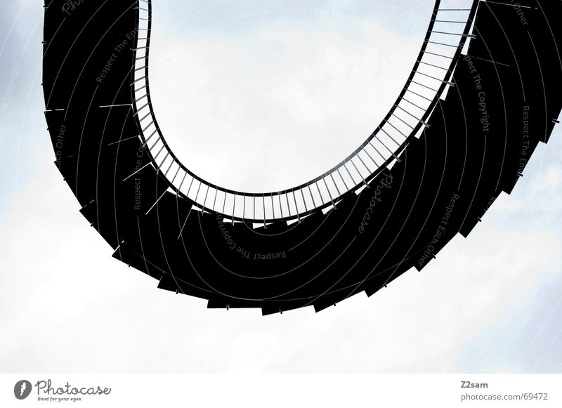 stair snake Black Ascending Round Abstract Stairs Sky Handrail Line architecture Disk Ladder Arch Meandering