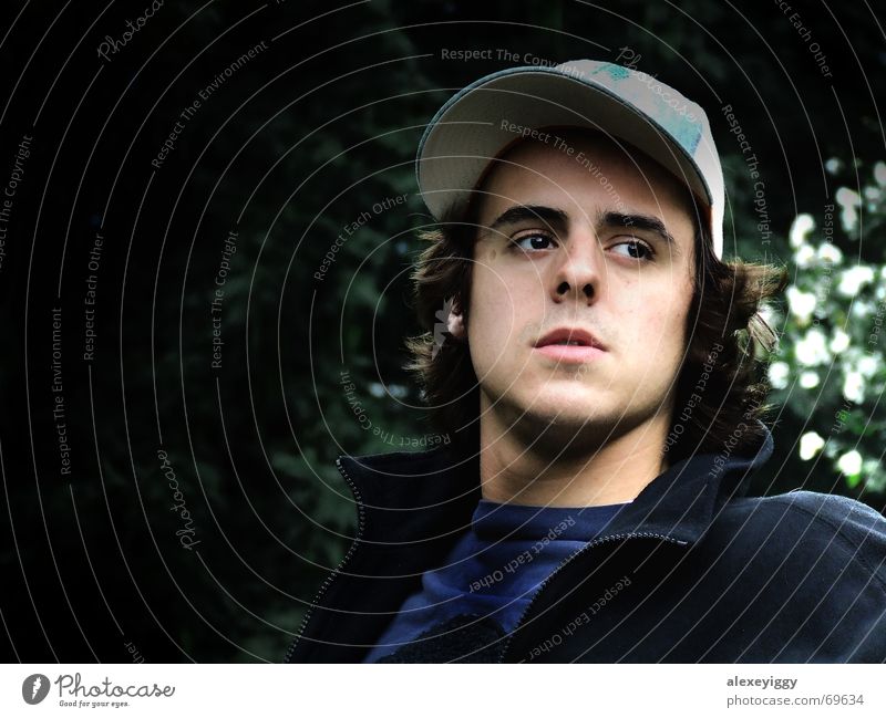 profile Silhouette Exposure Baseball cap Man Masculine Human being Profile light/dark
