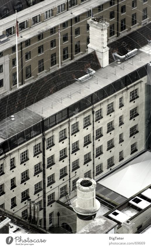 street canyon London Bird's-eye view Factory Gloomy Gray Diagonal Monochrome Town Chimney