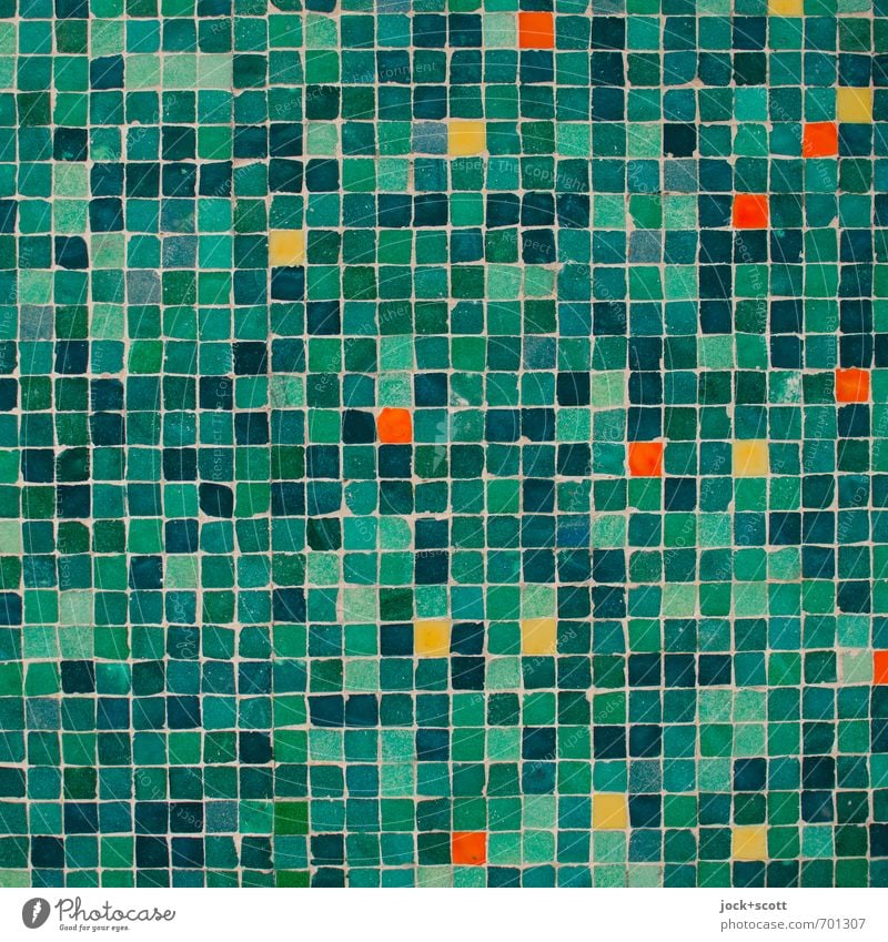 more colourful squared Style Arts and crafts Wall (building) Decoration Ornament Square Sharp-edged Many Green Acceptance Creativity Mosaic Seam Surface Tile