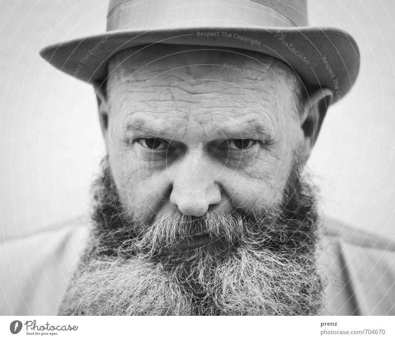 portrait Human being Masculine Man Adults Male senior Head Facial hair 1 45 - 60 years Old Authentic Black White Hat Looking Black & white photo Exterior shot