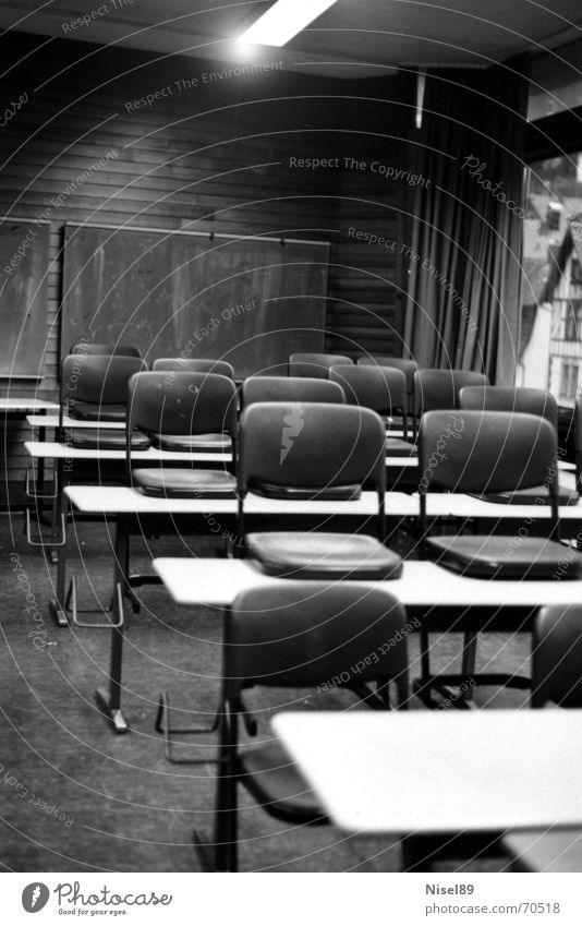 empty Classroom Window Black Table Light Grade (school level) Chair Room Floor covering School building