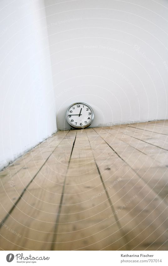 Time-space Clock Technology Concrete Wood Metal Brown Black Silver White Room Transience Apocalyptic sentiment space for time Wall (building) Period of time