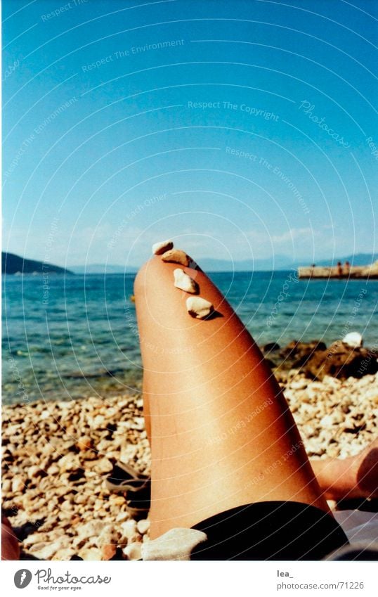 Cancelled Ocean Beach Croatia Cres Summer Bikini Black Boredom Legs Stone Water valun Sky
