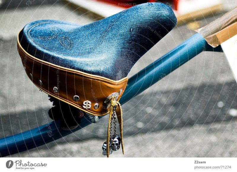 jeans seat Bicycle Rod Brown Seating Bicycle saddle Sit Jeans Blue Death's head Followers