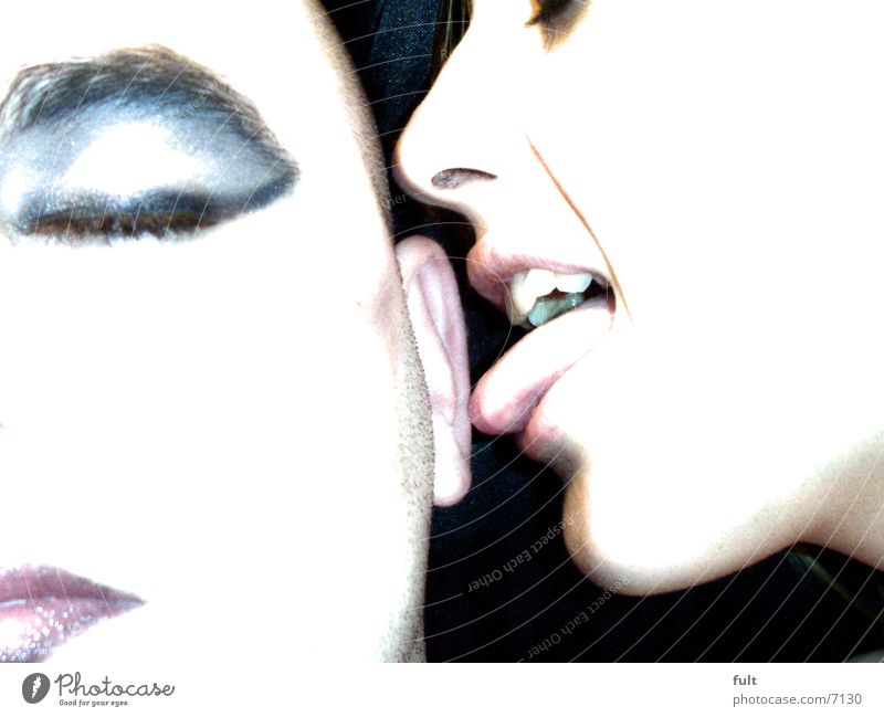 lick me tenderly Man Woman Make-up Lick Delicate Tongue Mouth Eyes