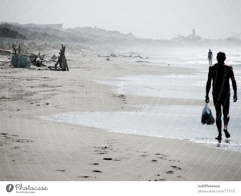 End of summer *series* Human being Beach Summer Italy walking Sand sea wave water tuscany
