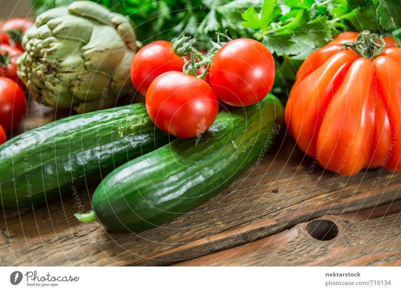 Fresh vegetables from the market Food Vegetable Lettuce Salad Nutrition Organic produce Vegetarian diet Diet Lifestyle Healthy wood Background picture tomato