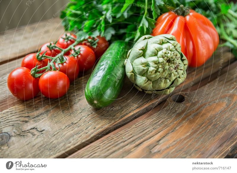 Fresh vegetables from the market Food Vegetable Lettuce Salad Nutrition Organic produce Vegetarian diet Diet Healthy wood Background picture tomato artichoke