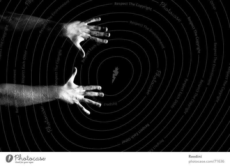 hands Hand Fingers Black White To hold on Release Stay Magic Magician Art Arm Black & white photo Contrast Catch To fall Power Human being Empty Energy industry