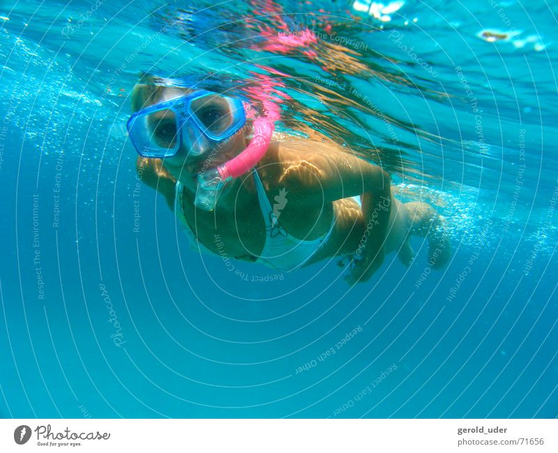 Snorkel snorkel Diving equipment Woman Ocean Bikini Dive Eyeglasses Diving goggles Refreshment Discover Cooling Summer Vacation & Travel Water Mediterranean sea