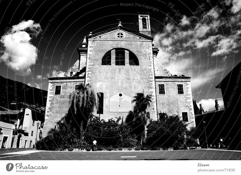 God house b&w Deities Sky Lake Garda Italy Dark Threat Large Catholicism Palm tree Religion and faith church god Arco Old Tower