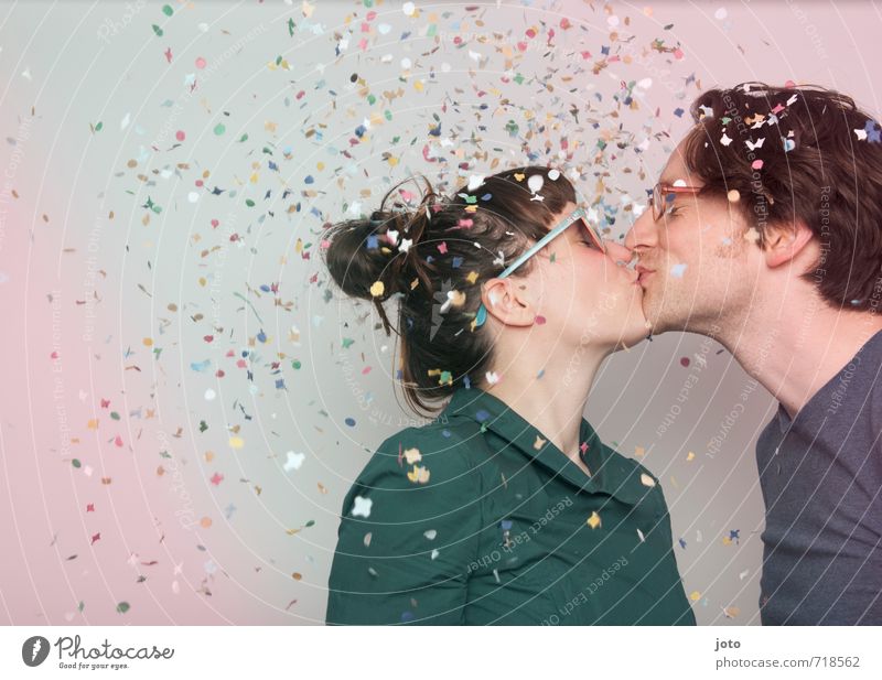 kiss kiss kiss Joy Party Feasts & Celebrations Valentine's Day New Year's Eve Wedding Birthday Couple Partner 2 Human being Kissing Smiling Love Free Happy