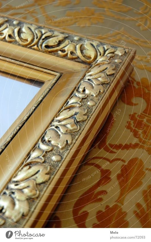 mirror mirror mirror on the wall I Mirror Wallpaper Wall (building) Yellow Reflection Pattern Ornament Glass Frame Gold