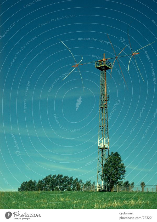 How's your reception today? Tree Meadow Society Appliance Television Steel Summer Sky Electricity pylon Level forwarding