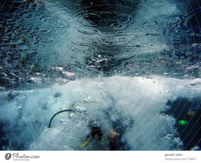 Splash! Jump Diver Ocean Cold Refreshment Water Blow bubbles Underwater photo