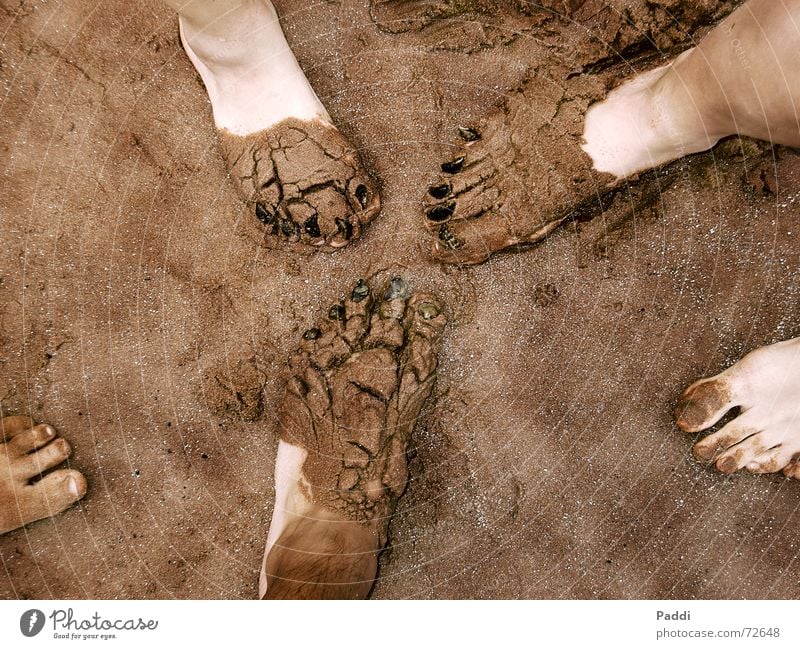 Pedicure at the beach Mussel Beach Vacation & Travel Nail Mud Feet Sand Funny Creativity Joy