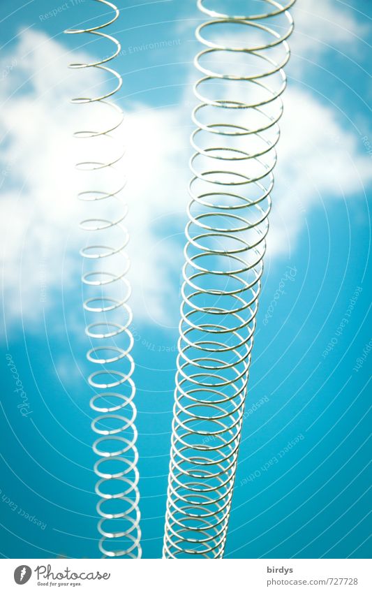888 - upward spirals Sky Clouds Metal coil Spiral Helix cable Exceptional Positive Blue Turquoise White Success Optimism Perspective Infinity Upward