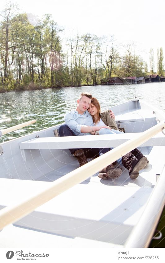 swing Masculine Feminine Young woman Youth (Young adults) Young man Couple 2 Human being 18 - 30 years Adults Environment Nature Spring Beautiful weather Lake