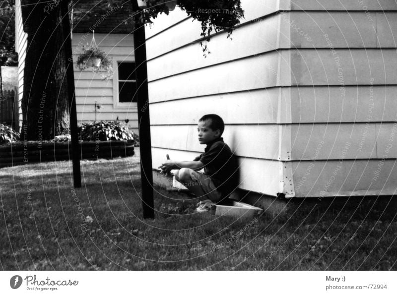 The Lonesome Child Think Loneliness Grief Boy (child) Black & white photo Sadness Distress