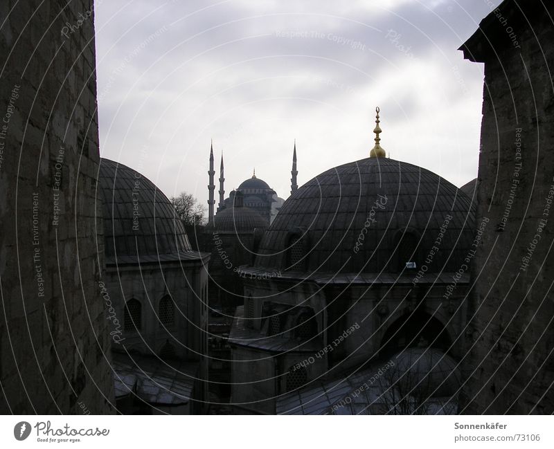 mosque Mosque Istanbul Turkey Domed roof Islam Grief Cold Religion and faith before the storm Architecture